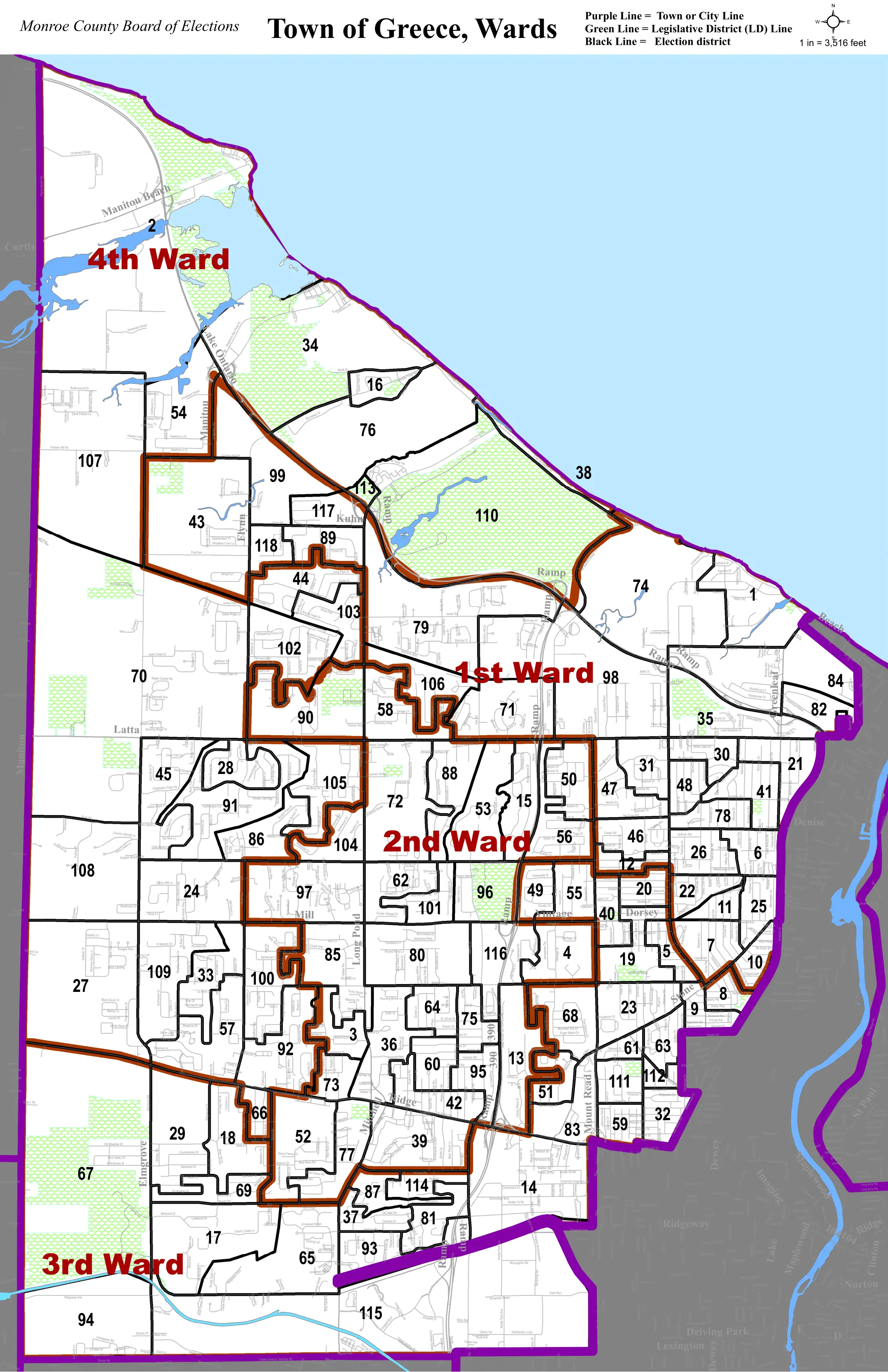 Map of the 2nd Ward of Greece